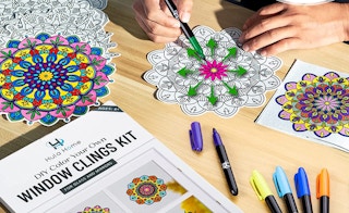 coloring a mandala sun catcher with markers