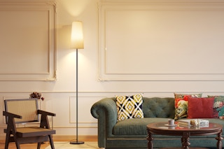 Modern LED Floor Lamp in living room on