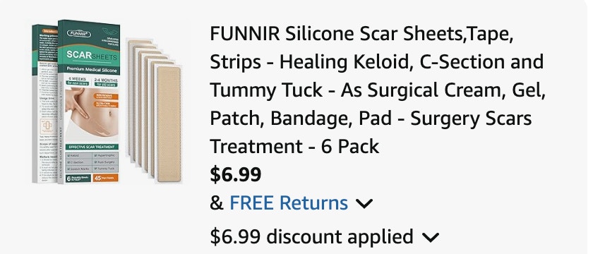 scar sheet Amazon receipt