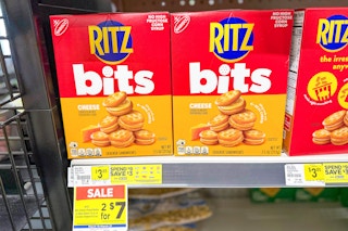 ritz bits crackers on store shelf
