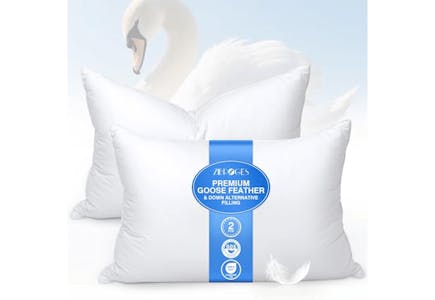Goose Feather Pillow Set