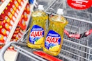 ajax dish soap in a cart