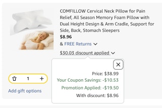 pillows Amazon receipt