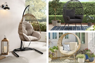 walmart egg chairs collage