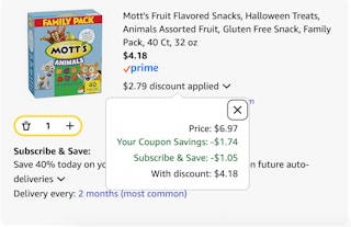Mott's Amazon receipt
