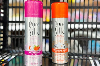 pure silk shave cream in shopping basket