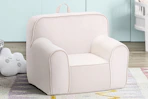 Lifestyle image of a pink Olive & Opie Kuddiez Kids Chair in home setting