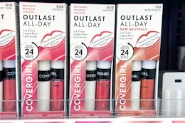 covergirl outlast lip colors on a shelf