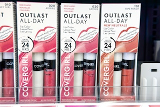 covergirl outlast lip colors on a shelf