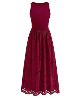 Women's Sleeveless Lace Maxi Dress