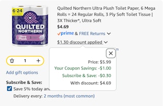 toilet paper Amazon receiptt