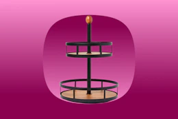 threshold 2-tier rotating spice rack