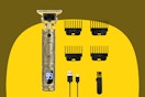 Cordless Rechargeable Hair Trimmer with LCD Display, Head Shavers Zero Gapped Cutting Grooming Kit
