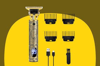 Cordless Rechargeable Hair Trimmer with LCD Display, Head Shavers Zero Gapped Cutting Grooming Kit