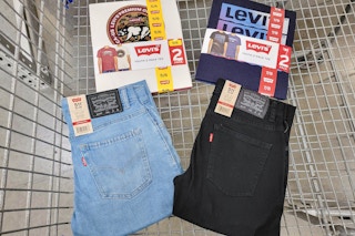 kids levi's jeans and shirts in a cart