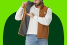 B0D6FLSZPJ Duck Fleece Vest khaki