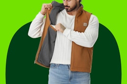 B0D6FLSZPJ Duck Fleece Vest khaki