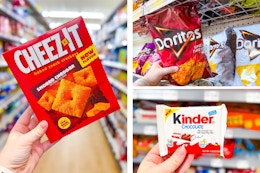 Under $10 Snack Haul at Dollar General: Doritos, Cheez-Its, Kinder, and More card image