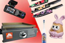 dash cam, Astercook knife set, Ozark Trail griddle, Paw Patrol toothbrush, Easter potato head