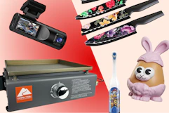 dash cam, Astercook knife set, Ozark Trail griddle, Paw Patrol toothbrush, Easter potato head