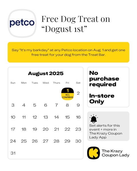 Petco Freebie for Dogust 1