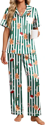 Ekouaer Women's Satin Pajama Set