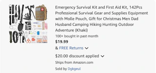survival kit Amazon receipt