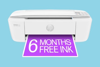 HP printer on solid color background