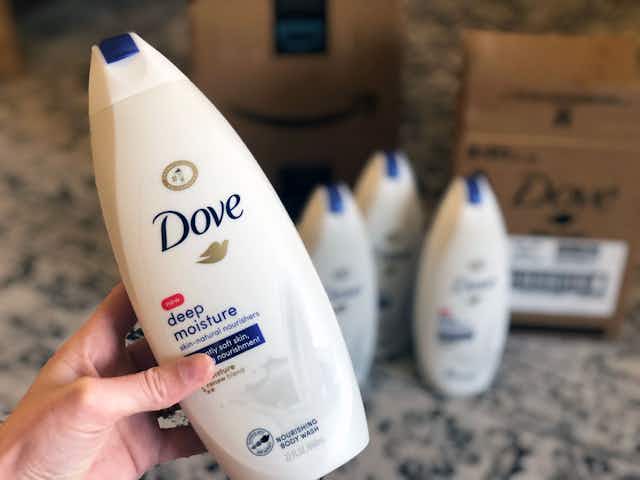 Dove Deep Moisture Body Wash 4-Pack, Now $12.69 on Amazon card image
