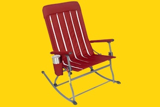 red portable folding rocking chair