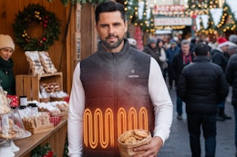 a man wearing a heated vest