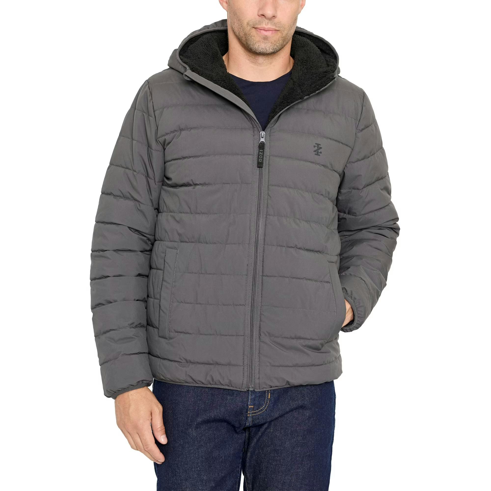 Izod Men's Sherpa Puffer Jacket