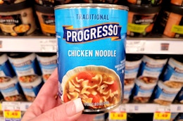 Progresso Chicken Noodle Soup: Get 20 Cans for $25.64 on Amazon (Reg. $42) card image