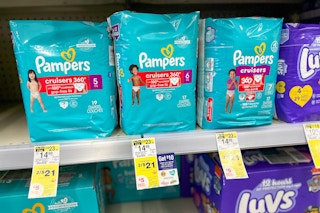 pampers cruisers on a shelf