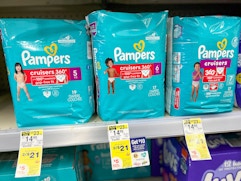 pampers cruisers on a shelf