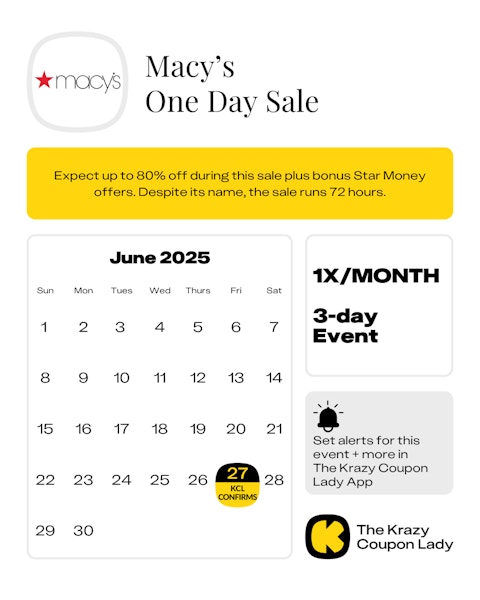 Macy's one day sale dates june 2025