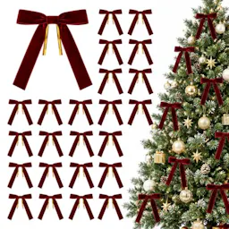 Velvet Christmas Tree Bows