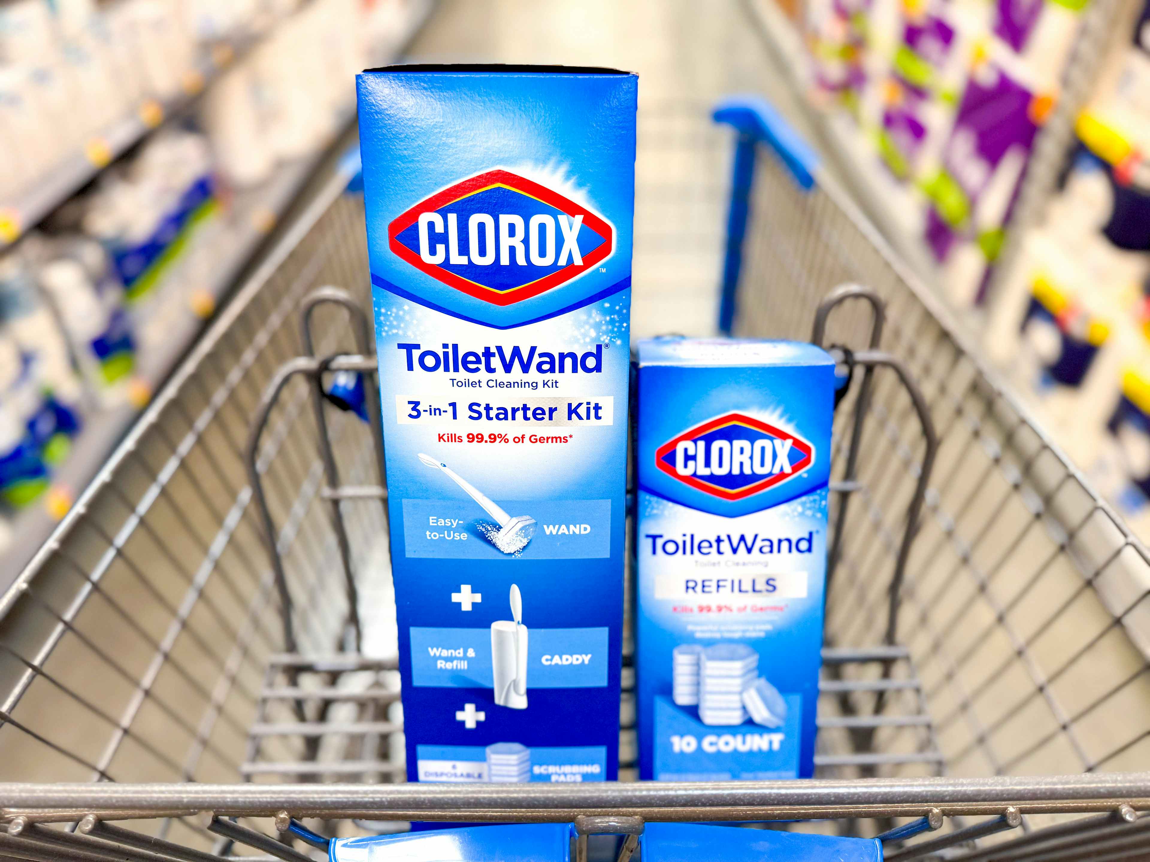 clorox toiletwand kit and refills in walmart cart