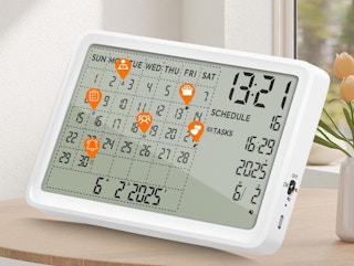 a digital calendar on a table