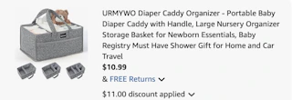 diaper caddy Amazon receipt