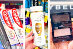 collage with colgate, pantene, and maybelline