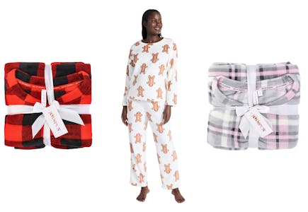 Joyspun Women's Plush Pajama Set