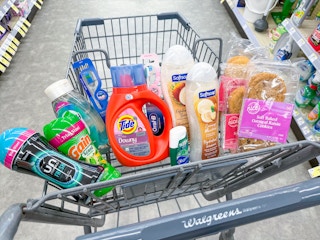 tide downy gain crest oral-b softsoap nice items in walgreens cart