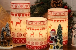 flameless candles on a table