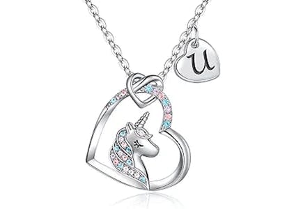 Unicorn Initial Necklace