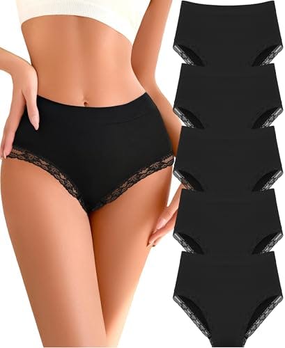 Seamless High Waisted Lace Underwear 5-Pack