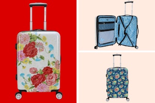 The Pioneer Woman Suitcase in two colors + a photo of the inside