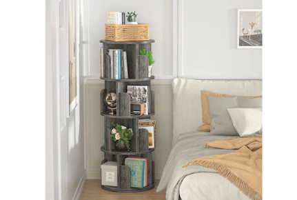 4-Tier Round Rotating Bookcase