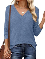 Women's V-Neck Long Sleeve Tunic
