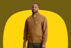 man wearing Carhartt jacket on KCL template